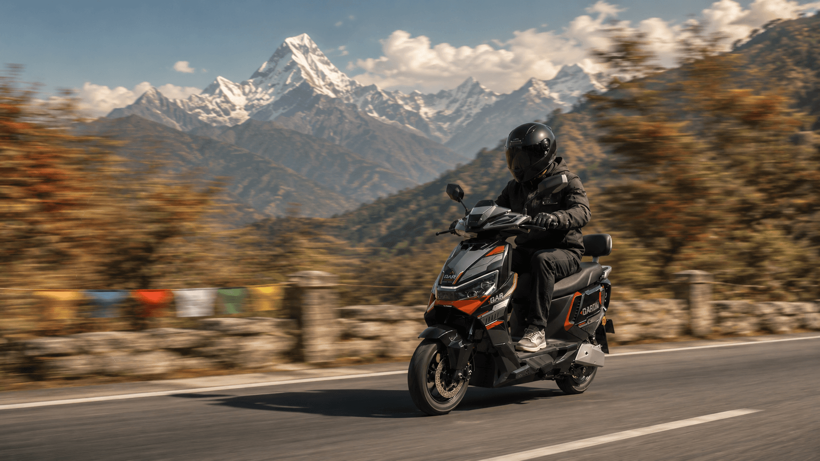 DT-51 MAX electric scooter on a Nepali road